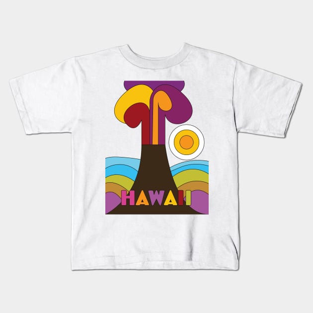 Hawaii 1960s Travel poster Kids T-Shirt by nickemporium1